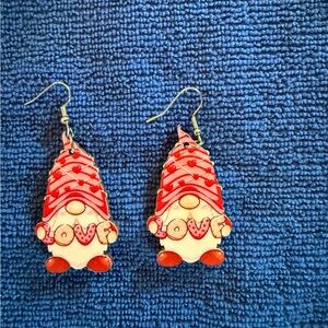 Cute Red and Cream Ice Cream Cone Dangle Earrings